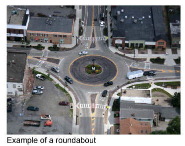 Example of a roundabout 