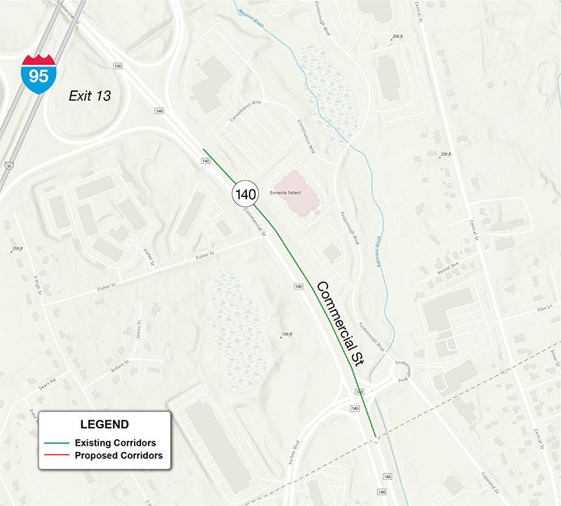 Figure 9aThis figure shows the existing corridor in Foxborough.