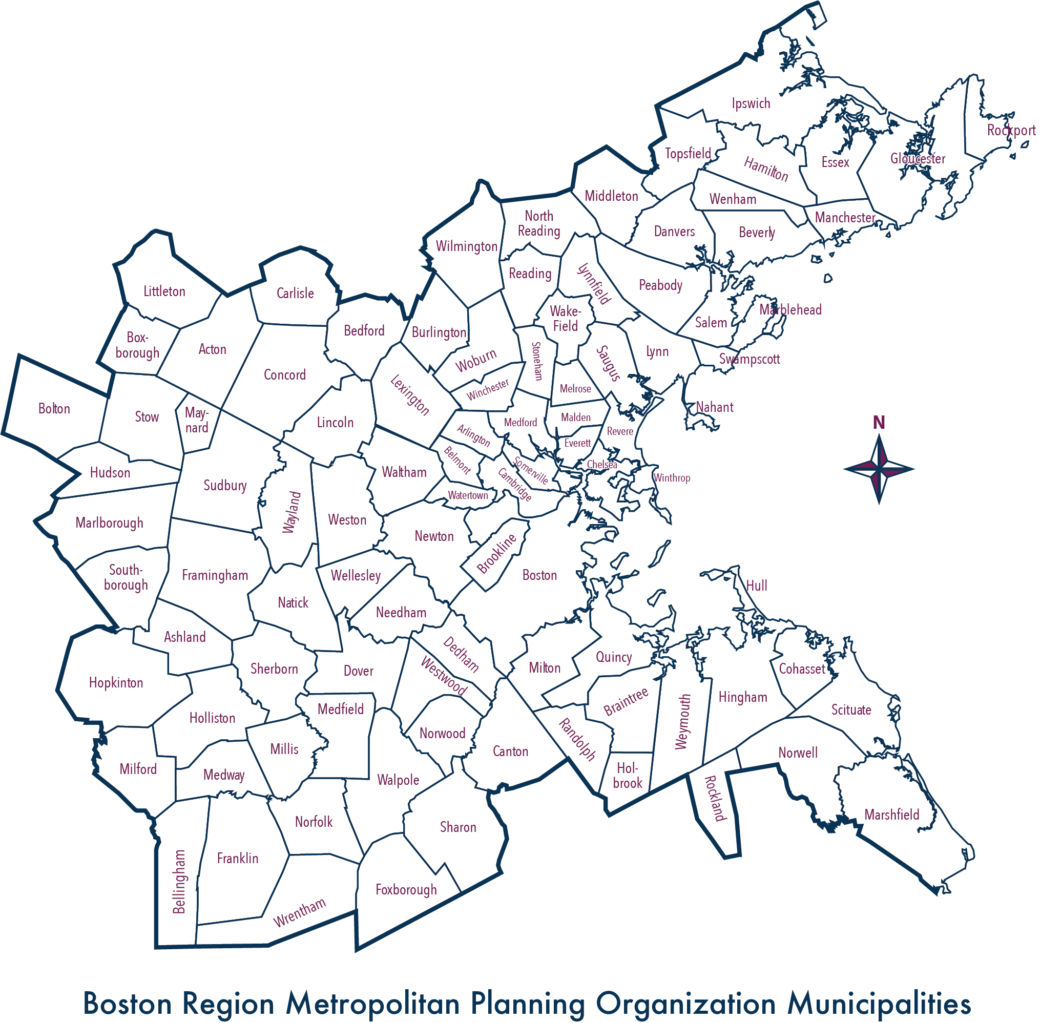 Map of the Boston Region MPO