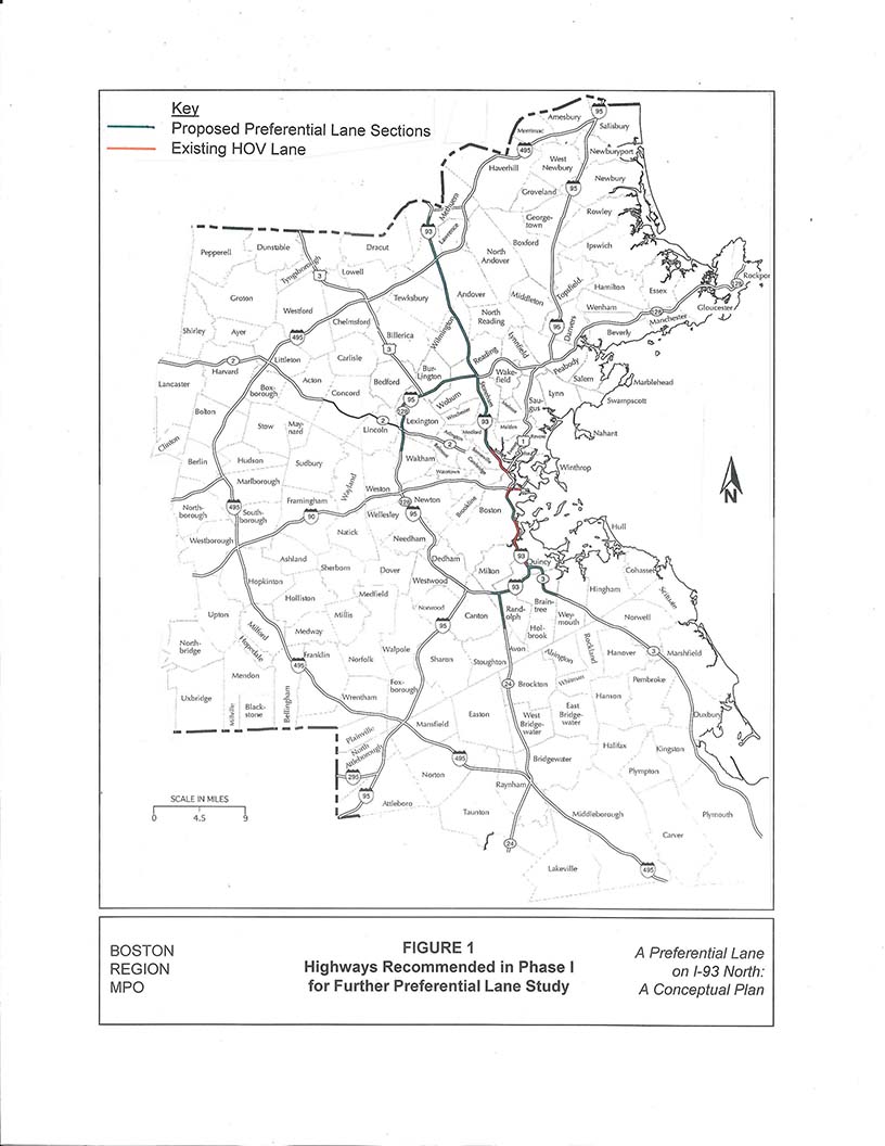 A Preferential Lane on I-93 North: A Conceptual Plan